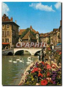 Modern Postcard Annecy flowery city's older neighborhoods the Thiou canal and...