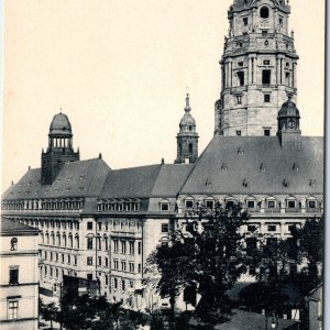 c1910s Dresden, Germany New City Hall Ring Street Gothic Tower Dome Station A352