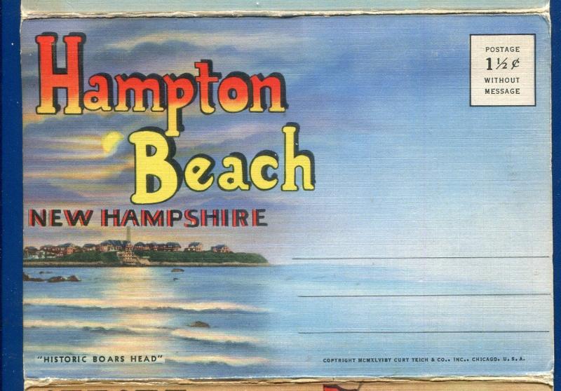 Hampton Beach New Hampshire nh Great Boar's Head postcard folder 2