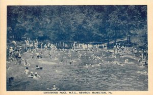 Postcard 1920s Pennsylvania Newton Hamilton Swimming Pool M.T.C. PA24-3211