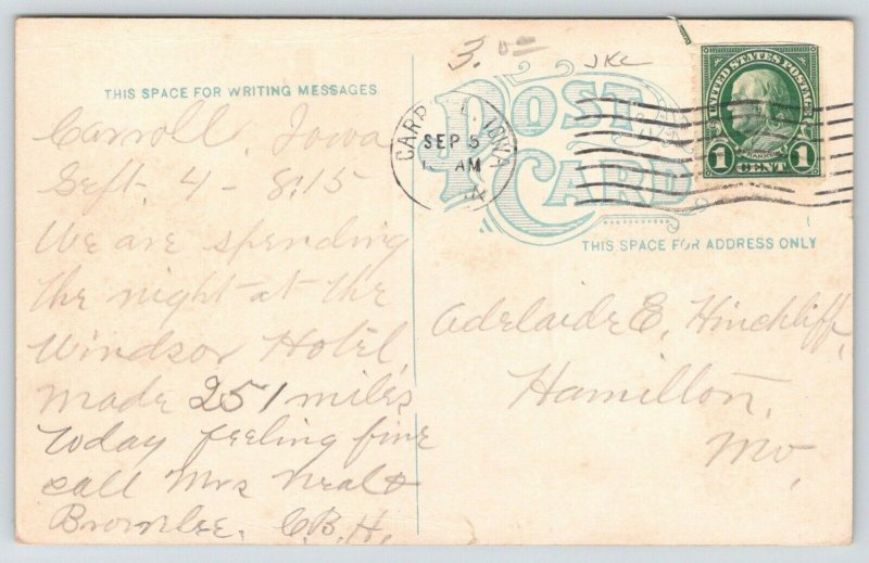 Carroll Iowa~Methodist Episcopal ME Church~Neighboring Houses~1911 Postcard 