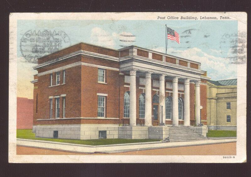 LEBANON TENNESSEE UNITED STATES POST OFFICE VINTAGE POSTCARD TENN. U.S. 1949