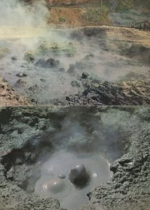 Pozzuoli Crater Boiling Volcano Lava 2x Vintage Italian Postcard s