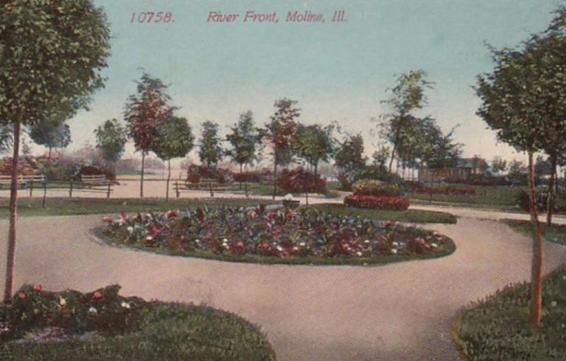 Illinois Moline River Front Scene