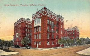 PORTLAND, OR Oregon  GOOD SAMARITAN HOSPITAL  Cars On Street  1911 Postcard