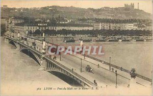 Old Postcard Lyon Midi Bridge over the Rhone Tramway