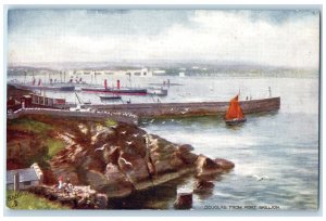 c1910 Douglas from Port Skillion Isle of Man Steamship Oilette Tuck Art Postcard