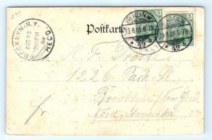 Postcard Germany Grunewald Gruss aus St Hubertus 1901 Cancel to New York USA J13
