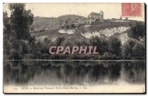 Old Postcard Sens edges of L & # 39Yonne and Tertre Saint Martin