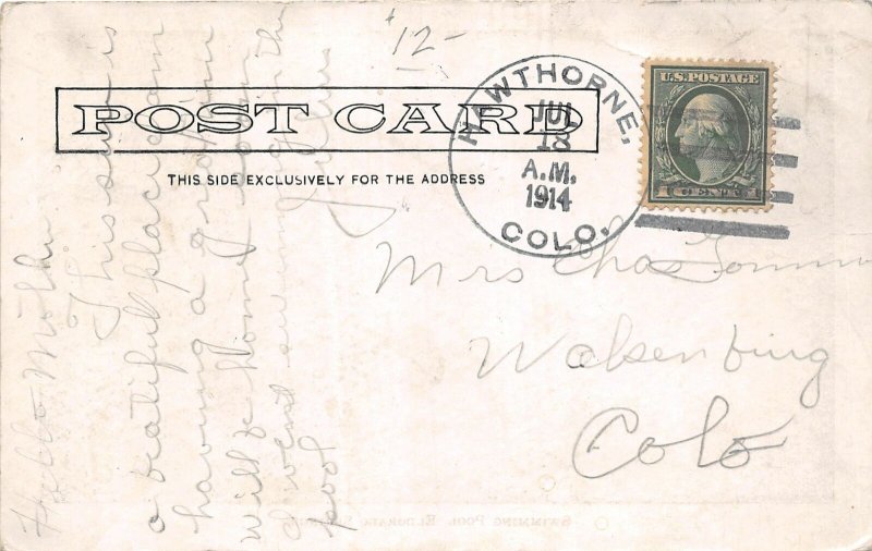 H96/ Eldorado Springs Colorado Postcard c1910 Swimming Pool Scene  62