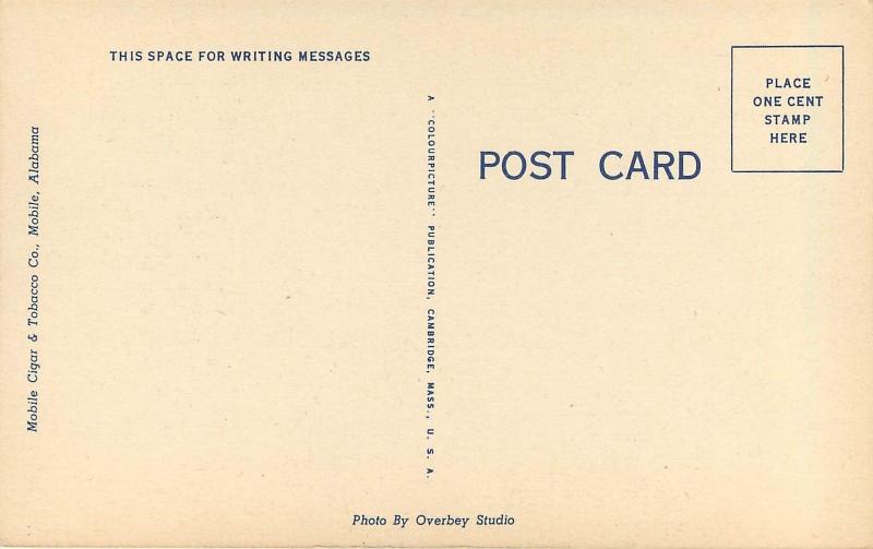 Vintage Linen Postcard; New G.M.& O. Railroad Building, Mobile AL 114, Unposted