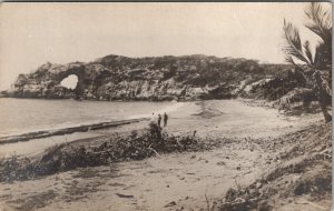 Puerto Rico Stone Arch Punta Ventana Now Lost to Earthquake RPPC Postcard Y1