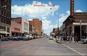 Amarillo Texas TX Truck Classic Cars Street Scene Vintage Postcard