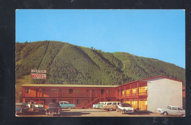 JACKSON HOTEL WESTERN MOTEL OLD CARS VINTAGE ADVERTISING POSTCARD