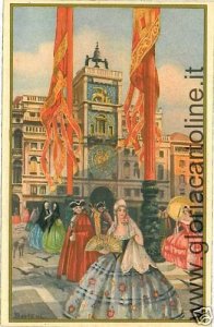02228 Vintage postcard: VENICE ILLUSTRATED WOMEN: BERTANI-