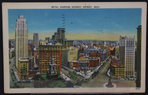Detroit, MI - Retail Shopping District - 1950