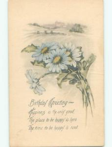 Unused Pre-Linen BUNCH OF BEAUTIFUL BLUE FLOWERS FOR BIRTHDAY J2763