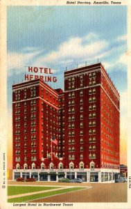Texas Amarillo Hotel Herring 1945 Curteich
