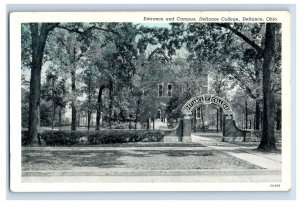 Vintage Enterance And Campus, Deliverence College. Defiance, OH. Postcard F117E