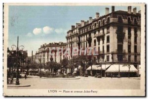 Old Postcard Lyon Place and Avenue Jules Frerry