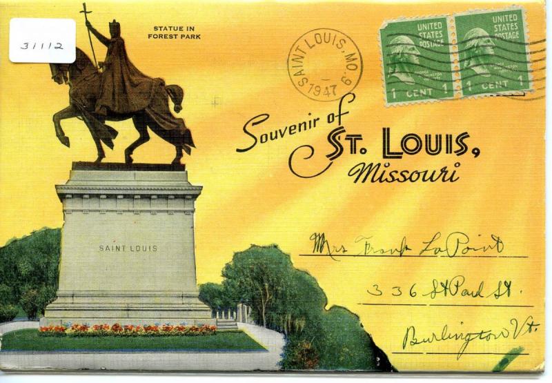 Folder - MO - St Louis  18 views +covers +narrative (Label attached to sleeve...