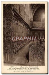 Old Postcard La Chaise Dieu Abbey Stalls