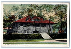 1919 Sinnissippi Park Pavilion Exterior Building Rockford Illinois IL Postcard 