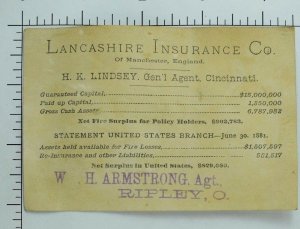 1881 Lancashire Insurance Co. Cherub Fairy Feeding Berries To Birds F59