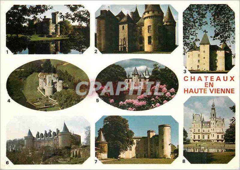 Postcard Modern Castles in Haute Vienne