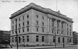 Post Office Lincoln Nebraska 1910c postcard