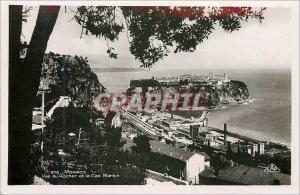 Postcard Modern rock of Monaco and Cap Martin view