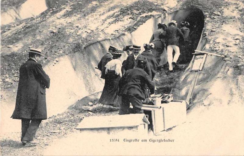 Eigergletscher Switzerland Eisgrotte Glacier Tunnel Antique Postcard J50330