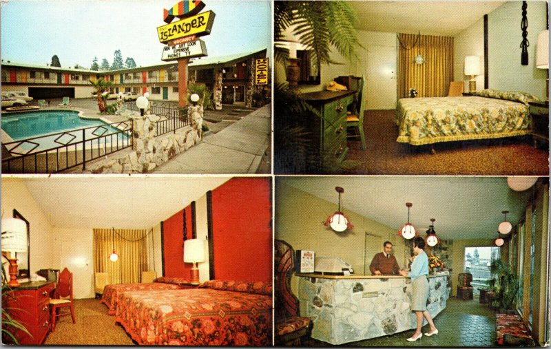 Vtg 1950 Islander Motel Multiview Ocean Street Santa Cruz California CA Postcard