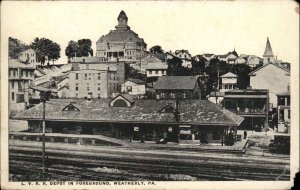 Weatherly Pennsylvania PA LV Railroad Train Depot Station c1910 Vintage Postcard