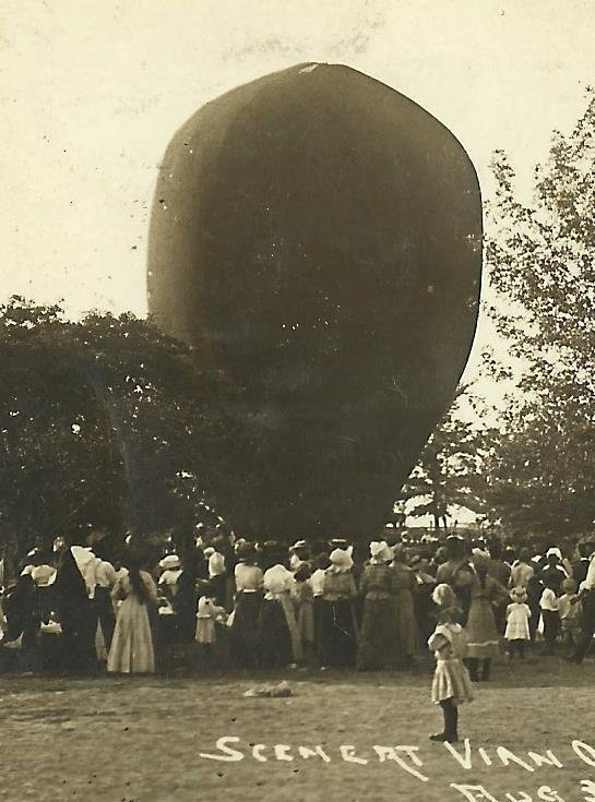 Vian OKLAHOMA RPPC 1911 BALLOON LAUNCH Ascension 2 BALLOONS! nr Muskogee Salisaw