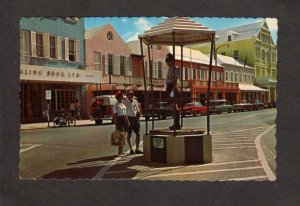 Bermuda Heyl's  Heyls Corner Front St Street Hamilton Bermuda Policeman Postcard