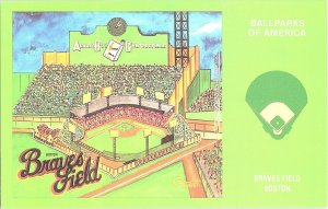 Braves Field Boston Baseball Postcard Ballpark Limited Edition Series No.7