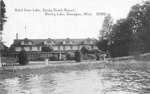 Auto C-1910 Hotel Lake Sandy Beach Resort Dewey DOWAGIAC MICHIGAN Childs 3677