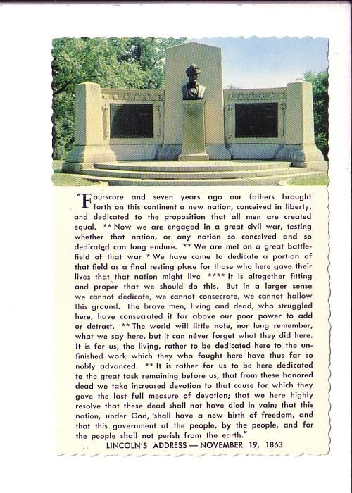 Lincoln Speech Memorial and Address, Gettysburg, Pennsylvania, 