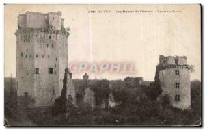 Old Postcard Elven Ruins of Chateau Les Tours Troin
