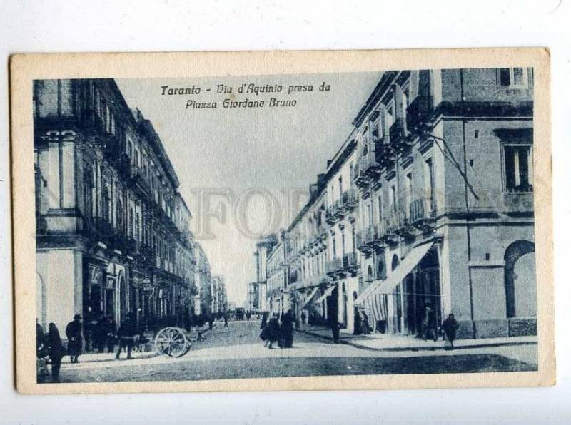 206466 ITALY TARANTO Aquinio street Vintage postcard