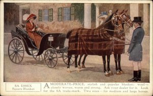 5A Horse Blankets Ad Advertising Essex Square Blanket Vintage Postcard