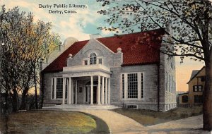Derby Public Library Derby CT USA Postcard