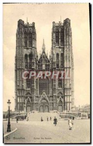 Old Postcard Brussels Eglise Ste Gudule