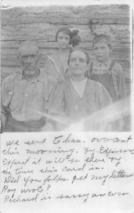 J55/ Kansas City Missouri RPPC Postcard c1910 People Family Log Cabin 187