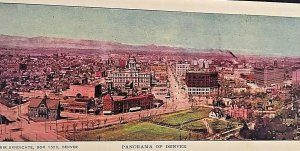 Postcard  Hand Tinted  Antique Panorama of Denver, CO.    X3