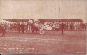 AIRPLANE, Lindbergh, 1927, Spirit of St. Louis, Arcade Card, NY to Paris