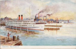 Toronto Ontario The Harbour SS 'Kingston' Charles Flower Tuck Postcard G60