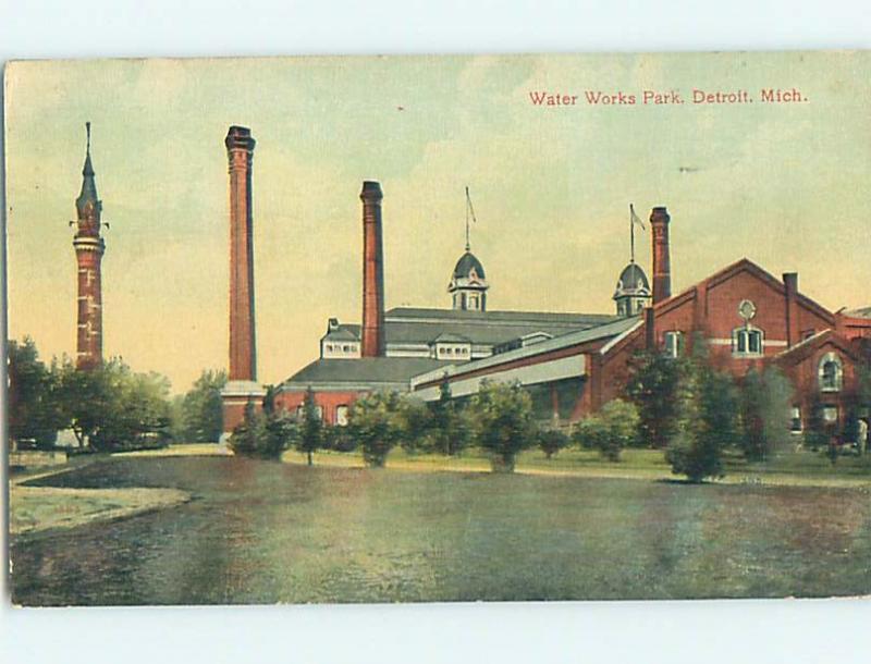 Divided-Back WATER WORKS AT PARK Detroit Michigan MI hk8480