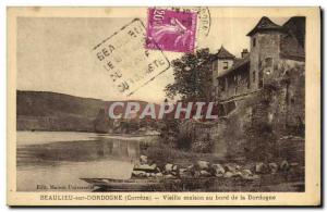 Old Postcard Beaulieu sur Dordogne old house in Edge of the Dordogne